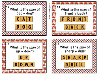 Math and Reading Task Cards: Second Grade Letter Tile Task Cards, image 3