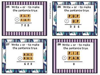 Math and Reading Task Cards: Second Grade Letter Tile Task Cards, image 4