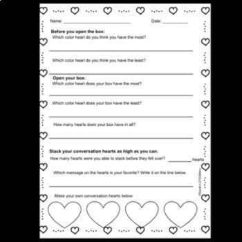 Valentine's Day Conversation Hearts Graphing Activity, image 4