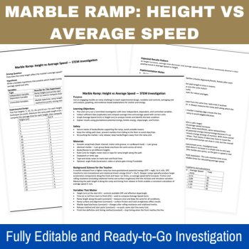 Marble Ramp: Height vs Average Speed STEM Investigation | Scientific Method, image 4