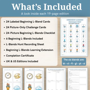 Beginning L-Blends Scavenger Hunt | BL CL FL GL PL SL Phonics | 48 Cards, image 2