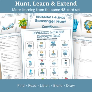 Beginning L-Blends Scavenger Hunt | BL CL FL GL PL SL Phonics | 48 Cards, image 4