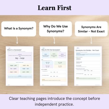 Synonyms Worksheets & Activities | Vocabulary Practice | Grades 1–3 | UK & US, image 3