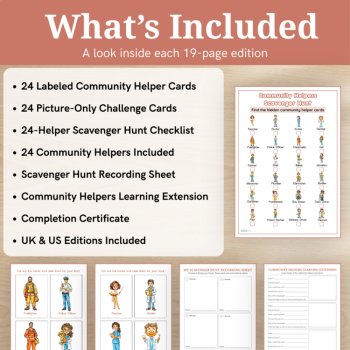 Community Helpers Scavenger Hunt – 48 Picture Cards & Activities, image 2