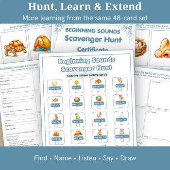 Beginning Sounds Scavenger Hunt | Phonics Activity | 48 Picture Cards | UK & US, image 4