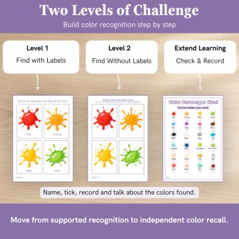 Color Scavenger Hunt Printable | Color Recognition Activity | 48 Cards | UK & US, image 3