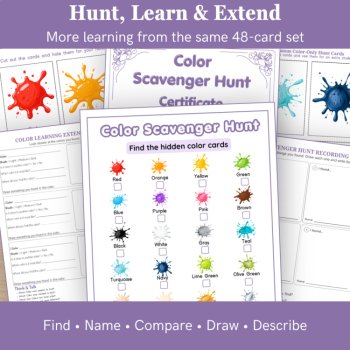 Color Scavenger Hunt Printable | Color Recognition Activity | 48 Cards | UK & US, image 4