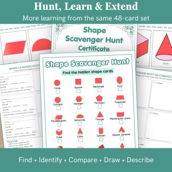 Shape Scavenger Hunt Printable | 2D & 3D Shapes | 48 Cards | UK & US, image 4