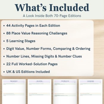 Place Value Math Worksheets | Number Sense, Comparing & Reasoning | UK & US, image 2