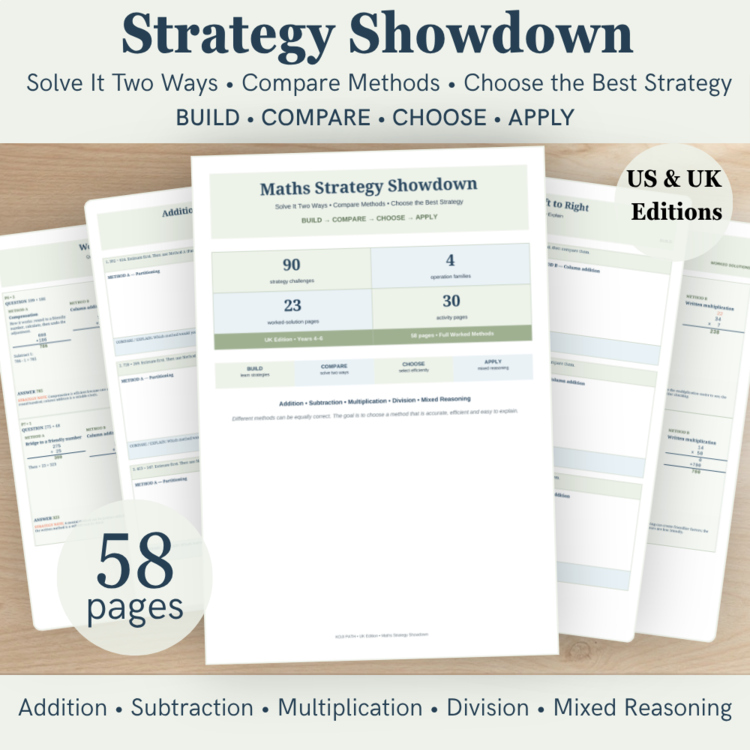 Math Strategy Showdown | Solve Two Ways, Compare Methods & Explain Reasoning | UK & US