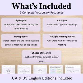 Vocabulary Bundle | Synonyms, Antonyms, Homophones & Word Meaning, image 2