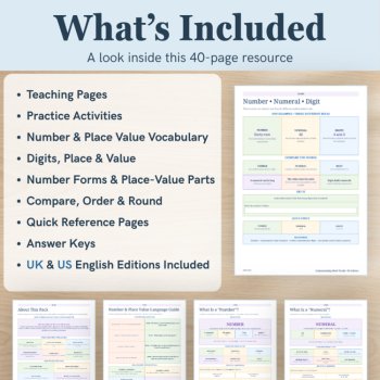Place Value & Number Vocabulary Worksheets – Comparing, Rounding & Number Forms, image 2