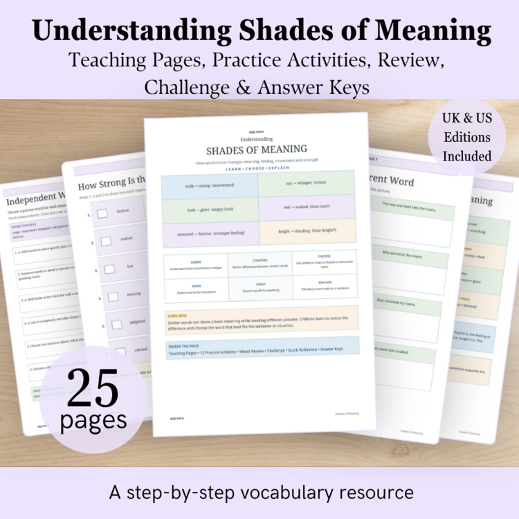 Shades of Meaning Worksheets & Activities | Vocabulary | 2nd & 3rd Grade
