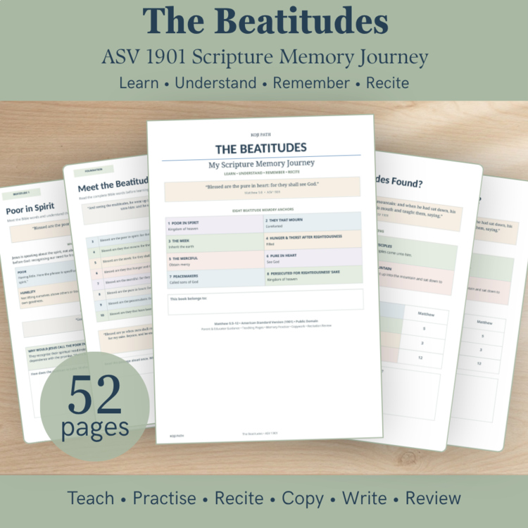Beatitudes for Kids | ASV Scripture Memory & Copywork