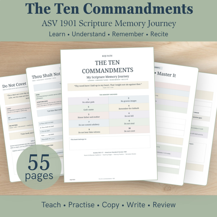 Ten Commandments for Kids | ASV Scripture Memory & Copywork