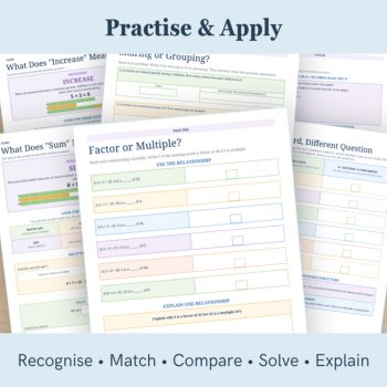Maths Vocabulary Worksheets Bundle | Addition, Subtraction, Multiplication & Division, image 4