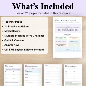 Multiple Meaning Words Worksheets & Activities | Context Clues | Grades 1–3, image 2