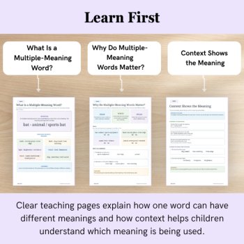 Multiple Meaning Words Worksheets & Activities | Context Clues | Grades 1–3, image 3