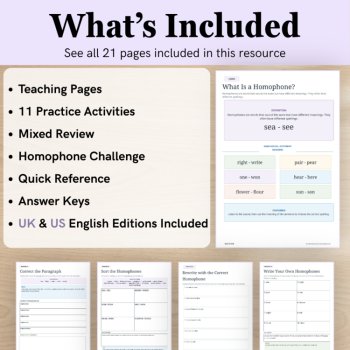 Homophones Worksheets & Activities | Spelling & Vocabulary | Grades 1–3 | UK & US, image 2