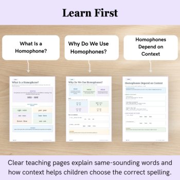 Homophones Worksheets & Activities | Spelling & Vocabulary | Grades 1–3 | UK & US, image 3