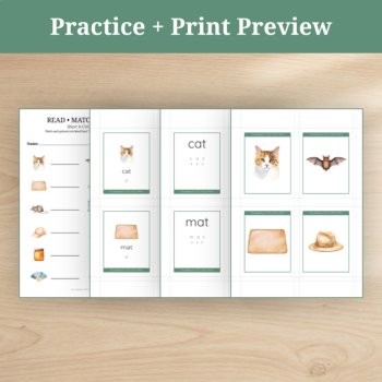 Short A CVC Words | Picture & Word Matching Cards | Phonics Center, image 4