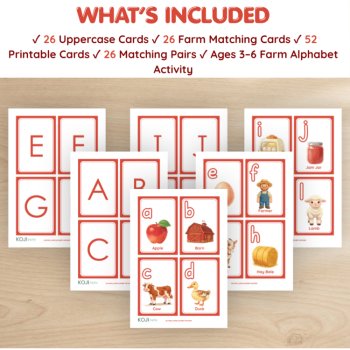 Farm Alphabet Matching Cards | Uppercase & Lowercase Letters, image 2