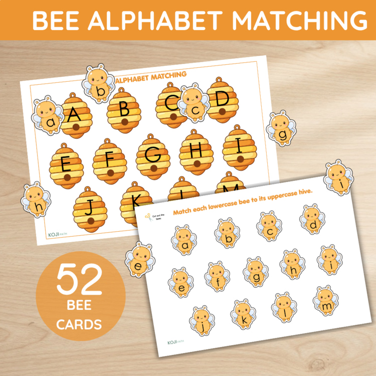 Bee Alphabet Matching | Uppercase & Lowercase Letters