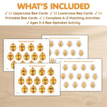 Bee Alphabet Matching | Uppercase & Lowercase Letters, image 2