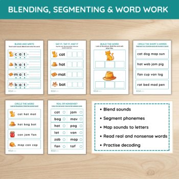 Short A CVC Phonics Pack | Decodable Passages, Blending & Word Work, image 3