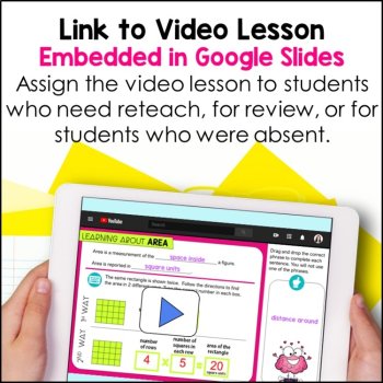 Area of Rectangles Interactive Google Slides with Video Lesson, image 2