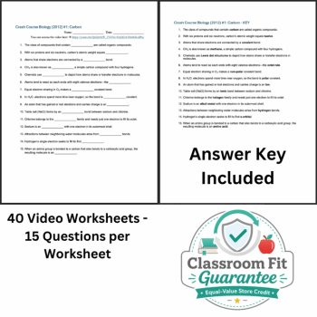 Crash Course BIOLOGY (2012) Video Worksheets | 40 Episode Bundle | Sub Plan, image 3