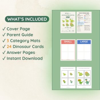 Dinosaur Size Sorting Activity | Small, Medium & Large Sorting Cards, image 2