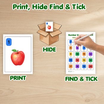 Number Scavenger Hunt 1–20 Printable | Counting Picture Cards and Checklist, image 2