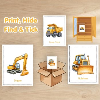 Construction Scavenger Hunt Printable | Vehicles, Tools & Equipment | 24 Cards, image 2