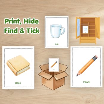 Indoor Scavenger Hunt Printable | 24 Household Object Cards & Checklist, image 2
