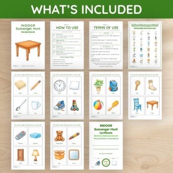 Indoor Scavenger Hunt Printable | 24 Household Object Cards & Checklist, image 4