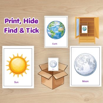 Space Scavenger Hunt | 24 Space Picture Cards & Checklist, image 2