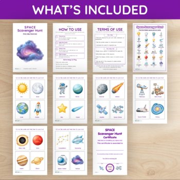 Space Scavenger Hunt | 24 Space Picture Cards & Checklist, image 4