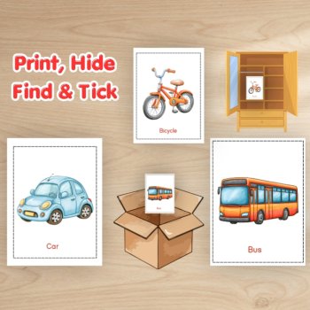 Transport Scavenger Hunt | 24 Vehicle Picture Cards & Checklist, image 2