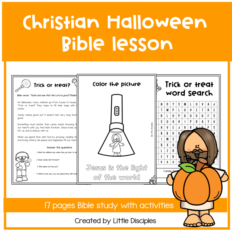 Christian Halloween activity worksheets | Christian Halloween Lesson | Halloween Bible Study