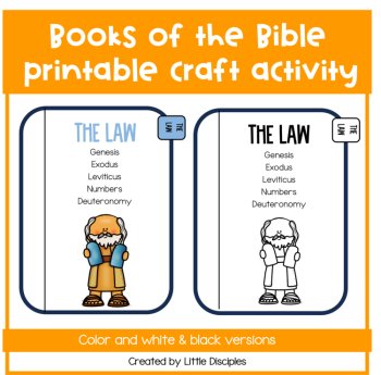 Books of the Bible printable flipbook craft activity for sunday school, image 2