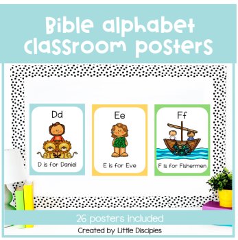 Bible alphabet posters | Christian alphabet posters | Bible ABC | Bulletin board, image 2