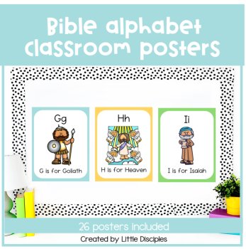 Bible alphabet posters | Christian alphabet posters | Bible ABC | Bulletin board, image 3