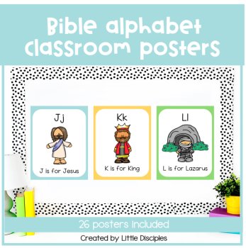 Bible alphabet posters | Christian alphabet posters | Bible ABC | Bulletin board, image 4