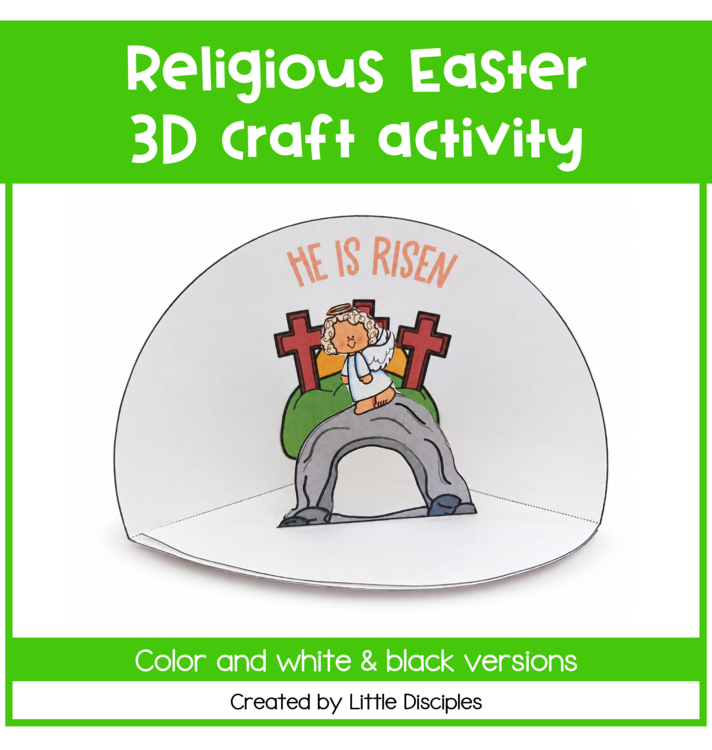Christian easter Bible Craft | Religious easter he is risen craft activity |