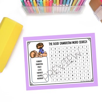 Good samaritan activity word search worksheet | Good samaritan coloring pages |, image 2