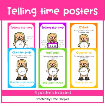 Telling time poster | Telling the time clock posters | Time posters |, image 3