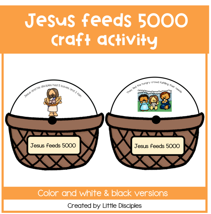 Jesus feeds 5000 wheel craft activity | Jesus feeds the five thousand preschool craft |