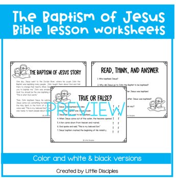 The Baptism of Jesus lesson | Jesus is baptized activity worksheets | John the baptist |, image 2
