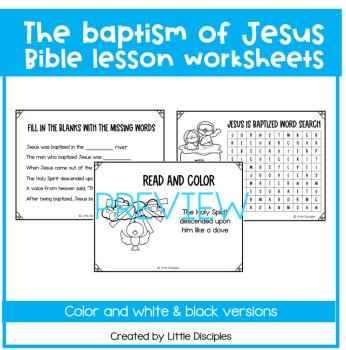 The Baptism of Jesus lesson | Jesus is baptized activity worksheets | John the baptist |, image 3